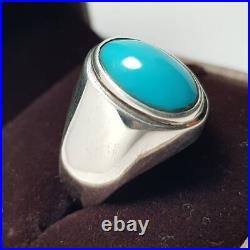 Genuine Turquoise Gemstone 925 Sterling Silver Ring Men Gift Jewelry US Size 8