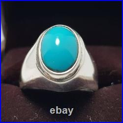Genuine Turquoise Gemstone 925 Sterling Silver Ring Men Gift Jewelry US Size 8