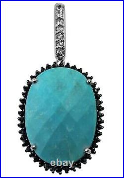 Gift For Her 925 Sterling Silver Turquoise Gemstone Indian Jewelry Pendant