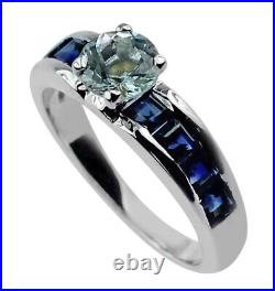 Gift For Women Jewelry Ring Size 7 925 Sterling Silver Aquamarine Gemstone
