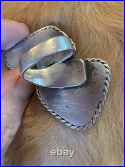 Gigantic Navajo Turquoise 2 Stone Ring Sterling Silver High Grade Sz6 30g Double