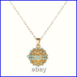 Gorgeous 18K Yellow Gold Over Turquoise Traditional Sleeping Beauty Pendant