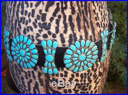Gorgeous Native Large Sterling Silver Turquoise Cluster Concho BeltNavajoLWMS