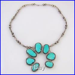 Gorgeous Navajo Sterling Silver Bead Necklace & Turquoise Naja NecklaceRS LX