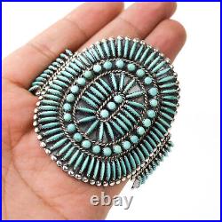Gorgeous Old Zuni Sterling Silver & Turquoise Needle Point Cuff Bracelet