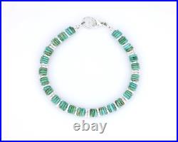 Green Turquoise & Sterling Silver Bracelet Southwestern Tribal Inspired
