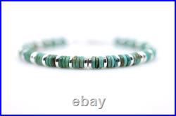 Green Turquoise & Sterling Silver Bracelet Southwestern Tribal Inspired