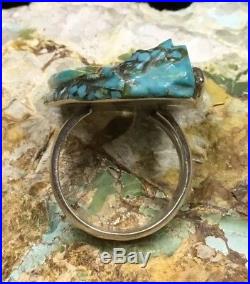 HUGE Johnny Bluejay Hopi Sterling Silver & Turquoise Horse Head Ring, 21.2g