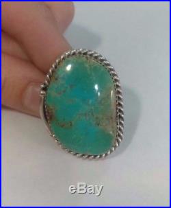 HUGE Native American Sterling Silver HENRY MARIANO Turquoise Estate Ring Vintage