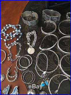 HUGE Sterling Silver Jewelry LOT TURQUOISE MEXICAN SOUTHWEST 1834 Grams