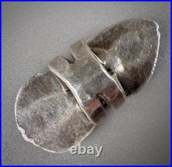 HUGE Vintage Navajo Sterling Silver Double Spiderweb Turquoise Ring 29 Grams