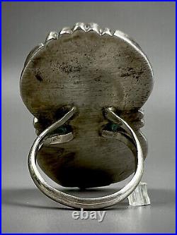 HUGE Vintage Navajo Sterling Silver Turquoise & Coral Ring