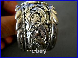 H ETSITTY Native American Navajo Turquoise Sterling Silver Cuff Bracelet 100g