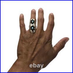 Hand Constructed James Toadelena Navajo Turquoise Sterling Silver Ringsz7.75 Hand Constructed James Toadelena Navajo Turquoise Sterling Silver Ringsz7.75