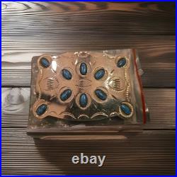 Handmade Sterling Silver Turquoise BELT BUCKLE Handmade Sterling Silver Turquoise BELT BUCKLE