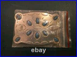 Handmade Sterling Silver Turquoise BELT BUCKLE Handmade Sterling Silver Turquoise BELT BUCKLE