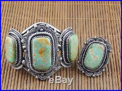 Hank Vandever Native American Navajo Sterling Silver & Turquoise Bracelet & Ring
