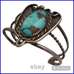 Hector Chato Morenci TURQUOISE VINTAGE NATIVEAMERICAN STERLING SILVER BRACELET