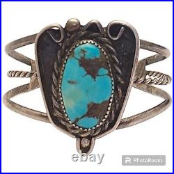 Hector Chato Morenci TURQUOISE VINTAGE NATIVEAMERICAN STERLING SILVER BRACELET