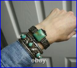 Helen Harrison Navajo Native American Turquoise Sterling Silver Cuff Bracelet