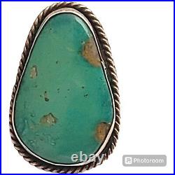 High Grade NAVAJO Sterling Silver Kingman TURQUOISE Quartz Inclusions Ringsz7.75