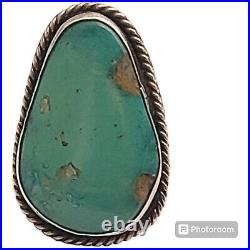 High Grade NAVAJO Sterling Silver Kingman TURQUOISE Quartz Inclusions Ringsz7.75