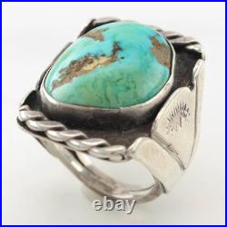 Historic, Native American Turquoise Sterling Silver Ring Size 5 3/4 Historic, Native American Turquoise Sterling Silver Ring Size 5 3/4