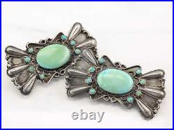 Historic Native American Vintage Sterling Silver Turquoise Hair Accessory