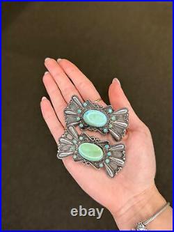 Historic Native American Vintage Sterling Silver Turquoise Hair Accessory