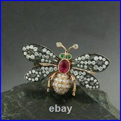 Honey Bee Engagement Wedding Expensive Ring 2Ct Oval Ruby 14K Rose Gold Finish