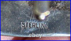 Huge Circa 1950's Navajo Handmade Sterling Silver & Turquoise Stone Cufflinks