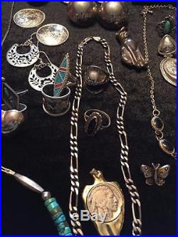 Huge Lot Sterling Silver Turquoise Southwest Jewelry Bracelets Rings Necklaces