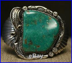 Huge Native American Navajo Turquoise Sterling Silver Cuff Bracelet