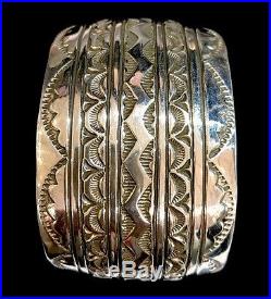 Huge Native American Sterling Silver Mens Bracelet Turquoise R E Sale