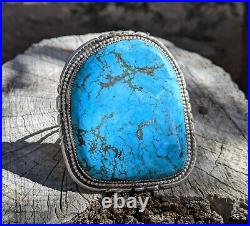 Huge Navajo Turquoise Bracelet Sterling Silver Native American Jewelry