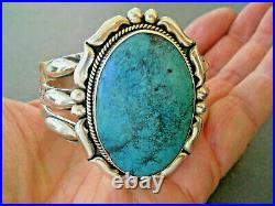 Huge Southwestern Native American Indian Turquoise Sterling Silver Bracelet 101g