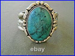 Huge Southwestern Native American Indian Turquoise Sterling Silver Bracelet 101g