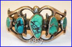 Importantold Pawnnavajosterling Silvergenuine Turquoisesand Cast Bracelet