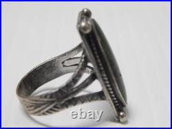 IMPRESSIVE ANTIQUE NAVAJO PRE-FRED HARVEY STERLING SILVER TURQUOISE RING sz6+