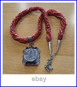 Iconic Mary Morgan Sterling Silver Turquoise Navajo Coral Branch Necklace Iconic Mary Morgan Sterling Silver Turquoise Navajo Coral Branch Necklace