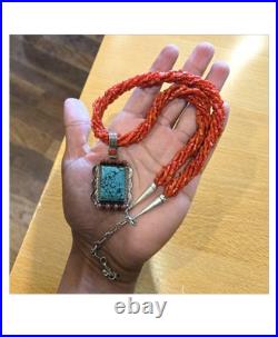 Iconic Mary Morgan Sterling Silver Turquoise Navajo Coral Branch Necklace Iconic Mary Morgan Sterling Silver Turquoise Navajo Coral Branch Necklace