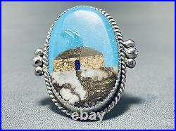 Important Navajo Hogan Navajo Turquoise Sterling Silver Ring