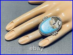 Important Navajo Hogan Navajo Turquoise Sterling Silver Ring