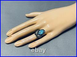 Important Will Singer Vintage Navajo Turquoise Sterling Silver Leaf Ring