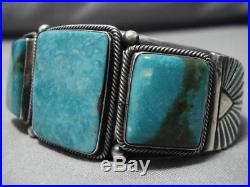 Incredible Vintage Navajo Sterling Silver Native American Turquoise Bracelet Old