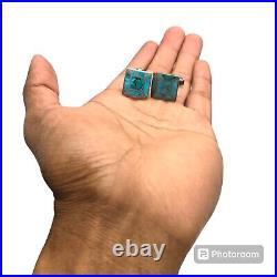 Incredible Vintage Navajo Turquoise Mountain Sterling Silver Cufflinks