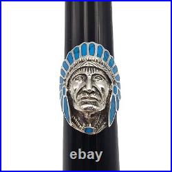 Indian Chief Ring Turquoise Sterling Silver Size 9.5 Southwestern Jewelry