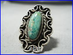 Interlocking Handmade Vintage Navajo Cerrillos Turquoise Sterling Silver Ring