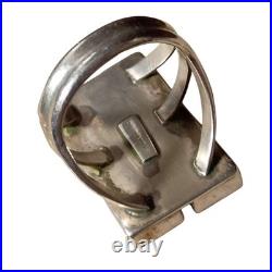 Intricate Vintage Navajo Blue Gem Turquoise Square Sterling Silver Ringsz6