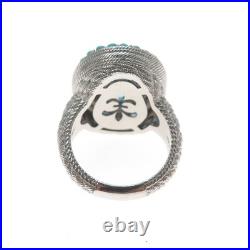 JUDITH RIPKA 925 Sterling Silver Real Blue Topaz Turquoise & C Z Ring Size 8 JUDITH RIPKA 925 Sterling Silver Real Blue Topaz Turquoise & C Z Ring Size 8